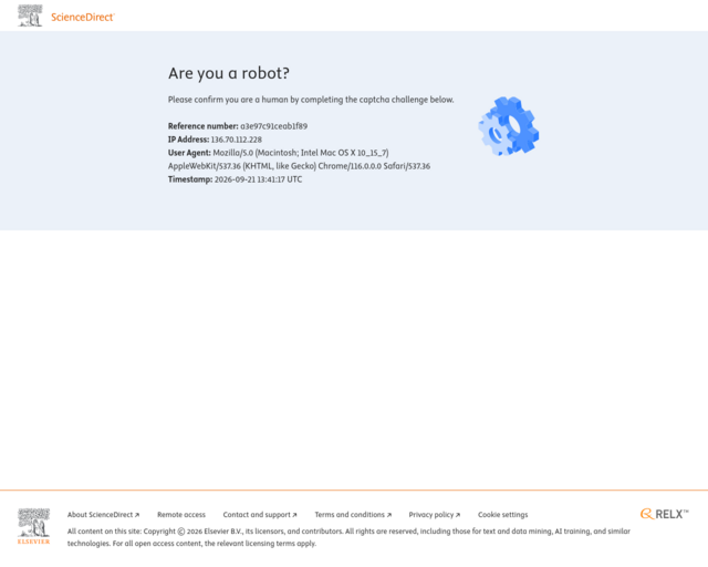 Screenshot of the Science Direct website