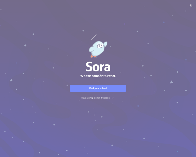 Screenshot of the Sora eBooks website