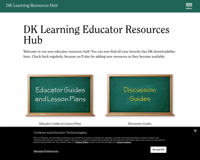 Screenshot of the DK find out about continents. website