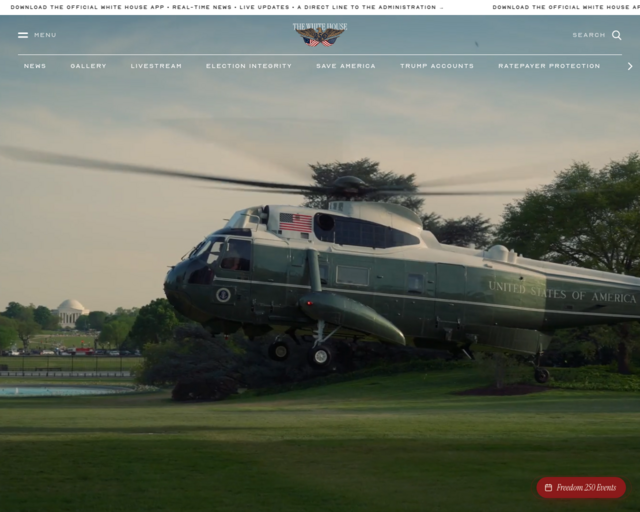 Screenshot of the The White House | whitehouse.gov website