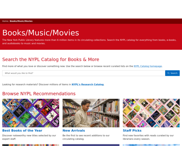 Screenshot of the NY Public Library Digital Collections website