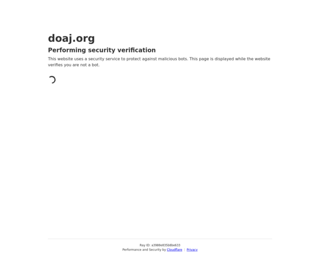 Screenshot of the Directory of open access journals website
