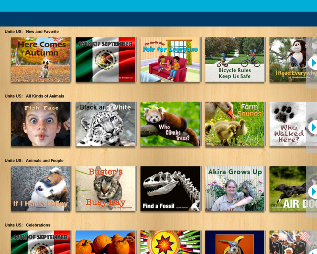 Screenshot of the Unite for Literacy eBooks website