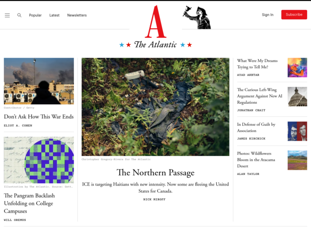 Screenshot of the The Atlantic website